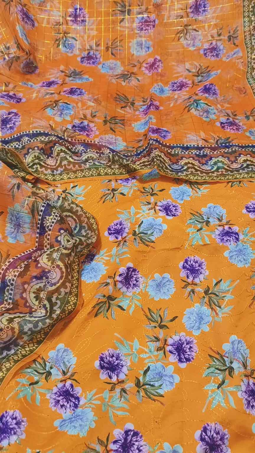 Lawn Shirt+ Duppta M-410 Imported Swiss Lawn ChickenKari Shirt with Diamond zaree duppta 2oc
