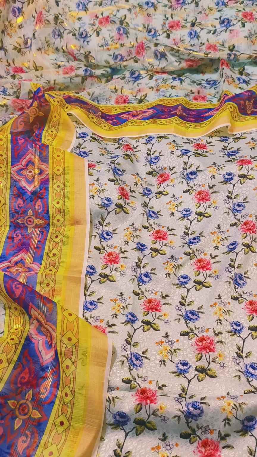 M-528  Imported Self Broshia Lawn Shirt with Diamond Zaree Duppta 2pc