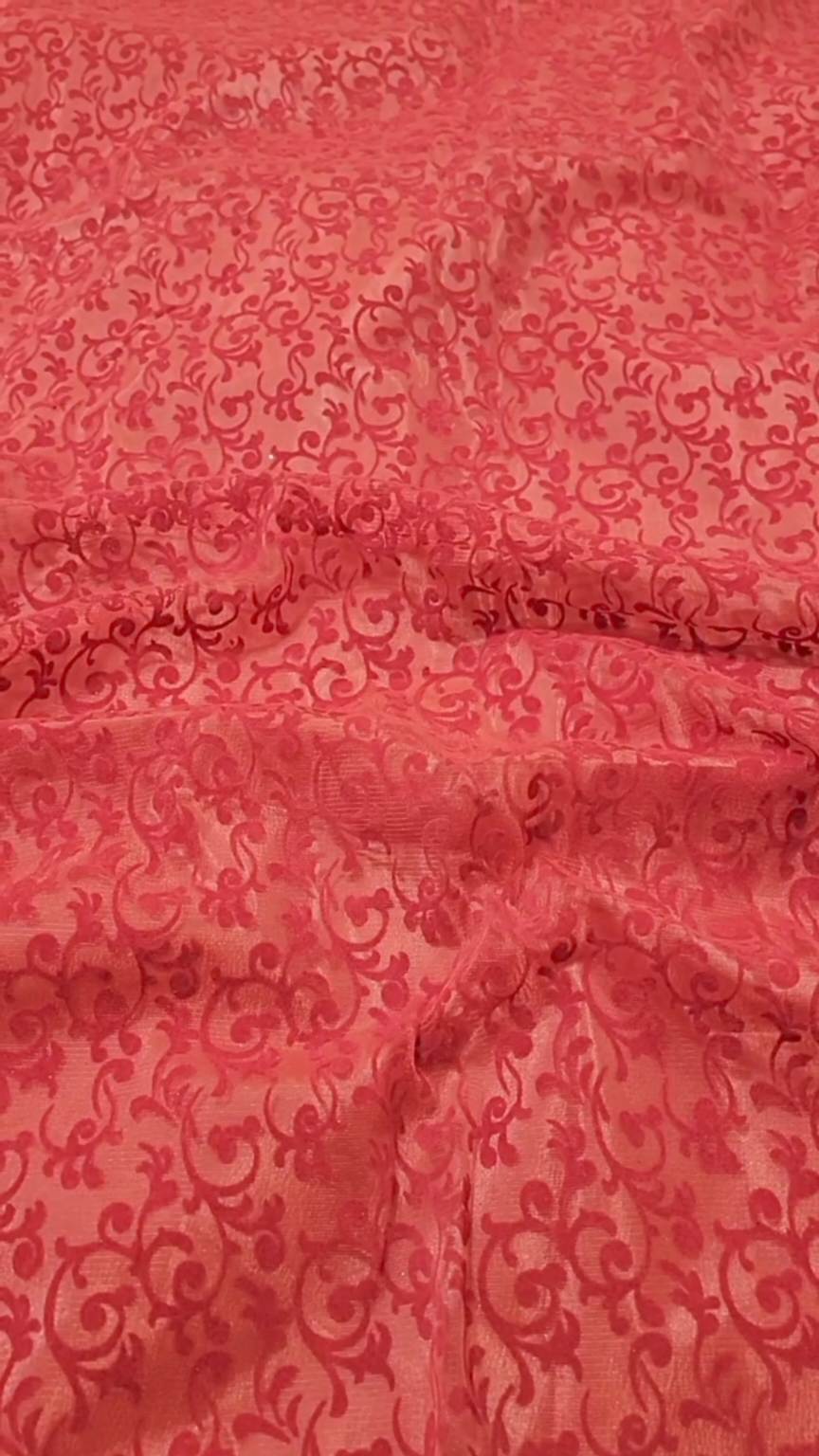 🥳 Sale Sale M-623  Imported Full jall Velvet Embossed embroidery in Obera net & Kattan Silk Truzer with inner