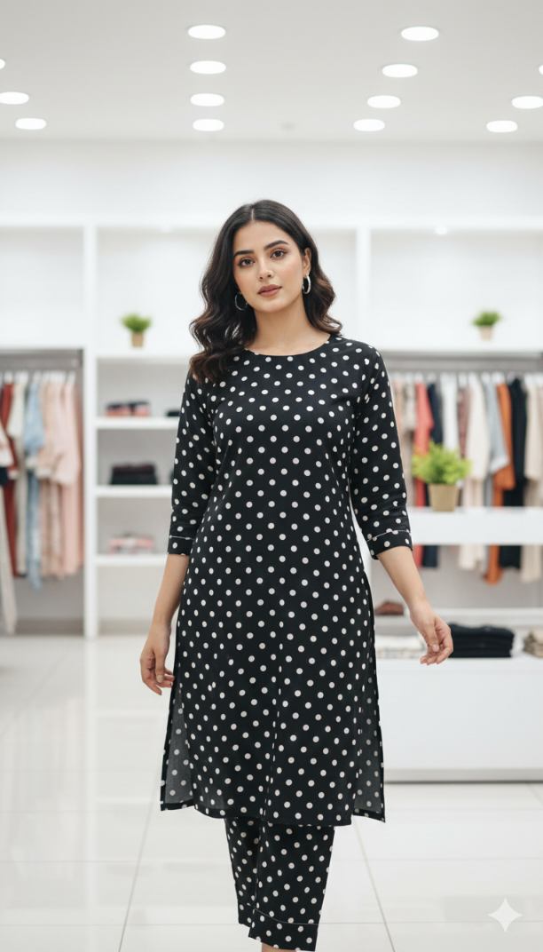 🥳 Sale Sale 😱 M-6437 Imported Korean Vescose Lelin Same print Shirt & Truzer 2pc