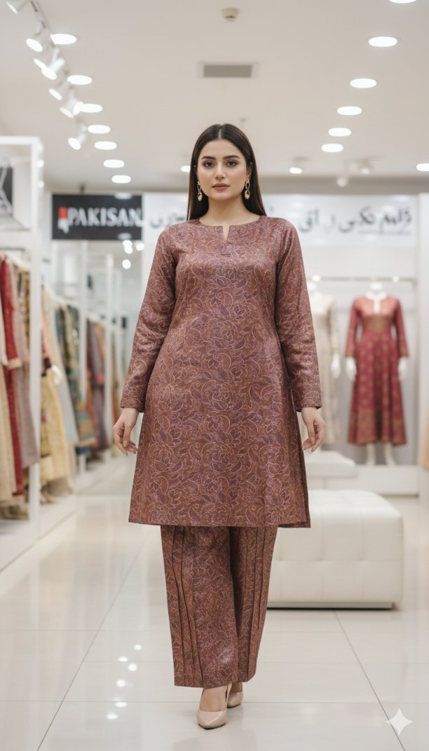 🥳Big Sale 🥳 Sale Sale M-6407  Imported ☃️ Winter Korean Shamoze Silk Same print Shirt & Truzer 2pc