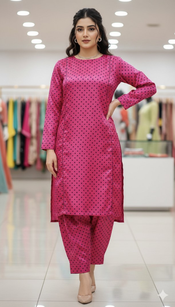 🥳Big Sale 🥳 Sale Sale M-6401  Imported ☃️ Winter Korean Shamoze Silk Same print Shirt & Truzer 2pc