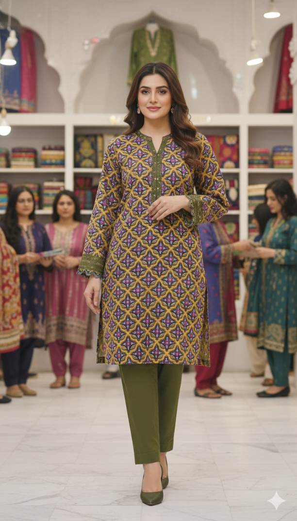 🥳 Sale Sale M-6270  Imported Korean fancy 3-D palachi velvet Furr Shirt & Trouser 2pc -