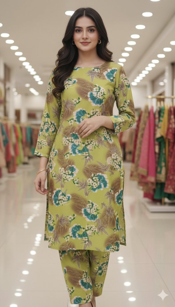 😱 New Arrival M-6450  Imported High Quality Russian Velvet Same print Shirt & Truzer 2pc