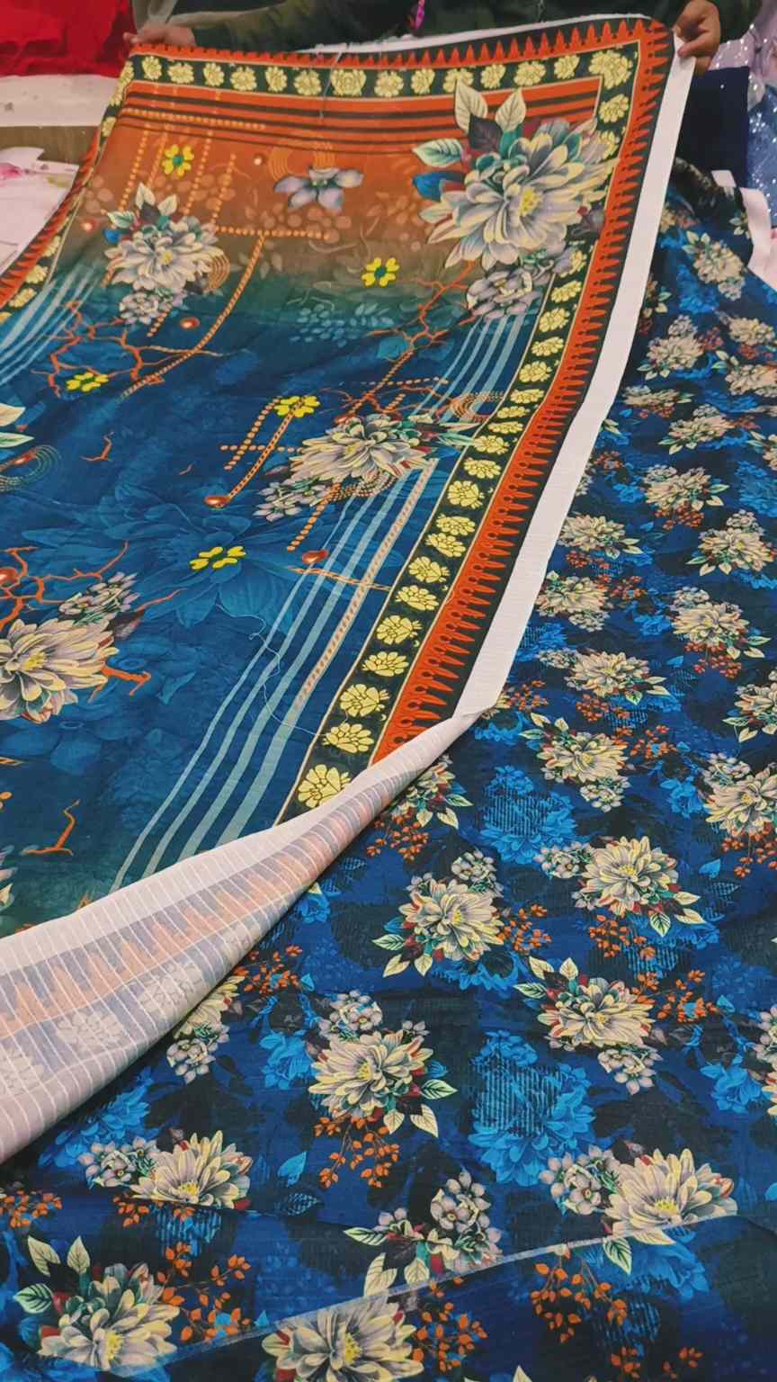 3pc 🥳😱 Sale Sale M-6445  Imported Digital Dorria Soft Khadder 3pc suit