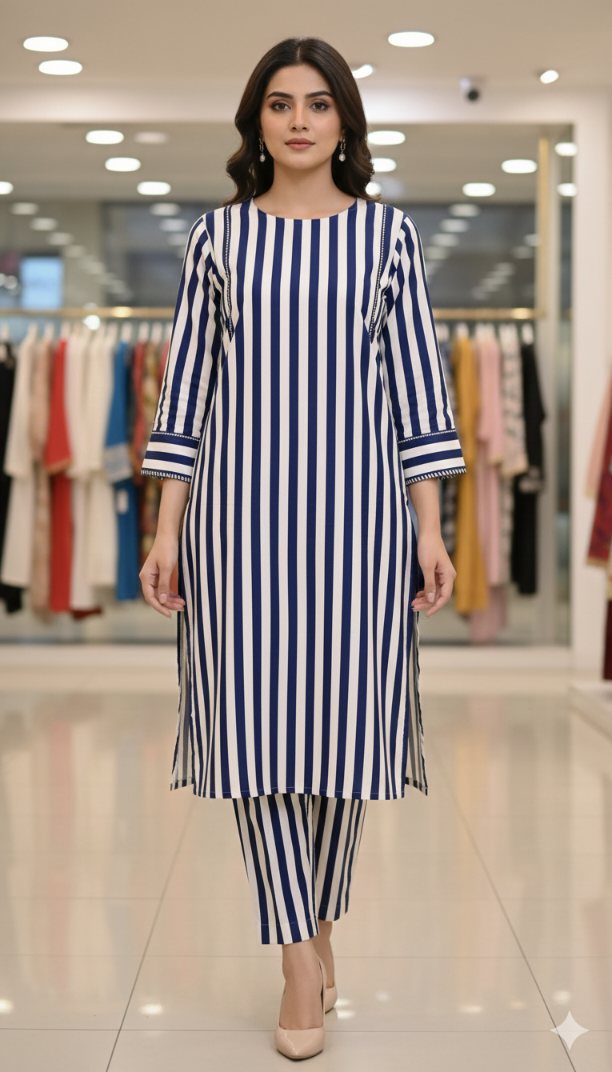 🥳 Sale Sale M-37 Imported Luxury Check- Summer ⛱️ (Soft Cotton Lawn) Same print Shirt & Trouzer 2pc