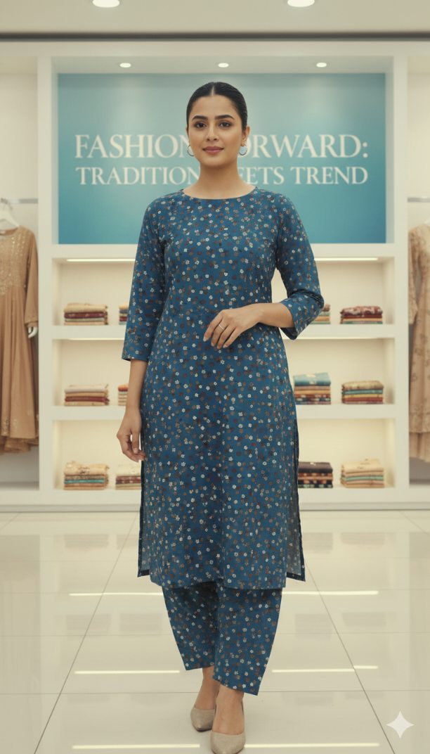 🥳 Big Sale Sale M-68  Imported Luxury Korean Kotrai Woolen Velvet Same print Shirt & Truzer 2pc