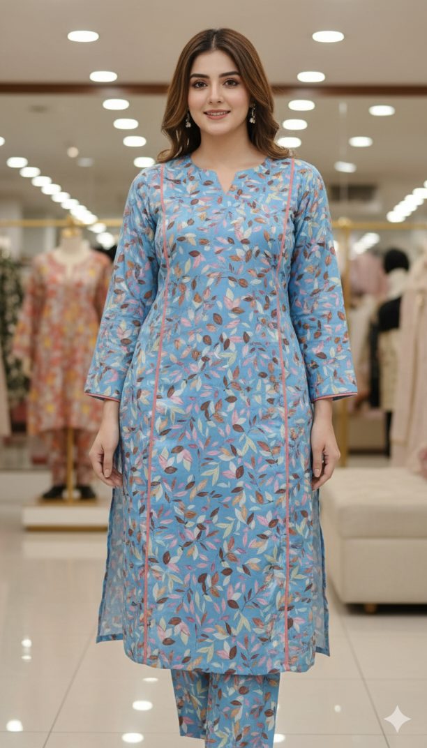 🥳 Sale Sale M,-178  Imported 4 season Korean Crepe Texture Silk Same print Shirt & Truzer 2pc