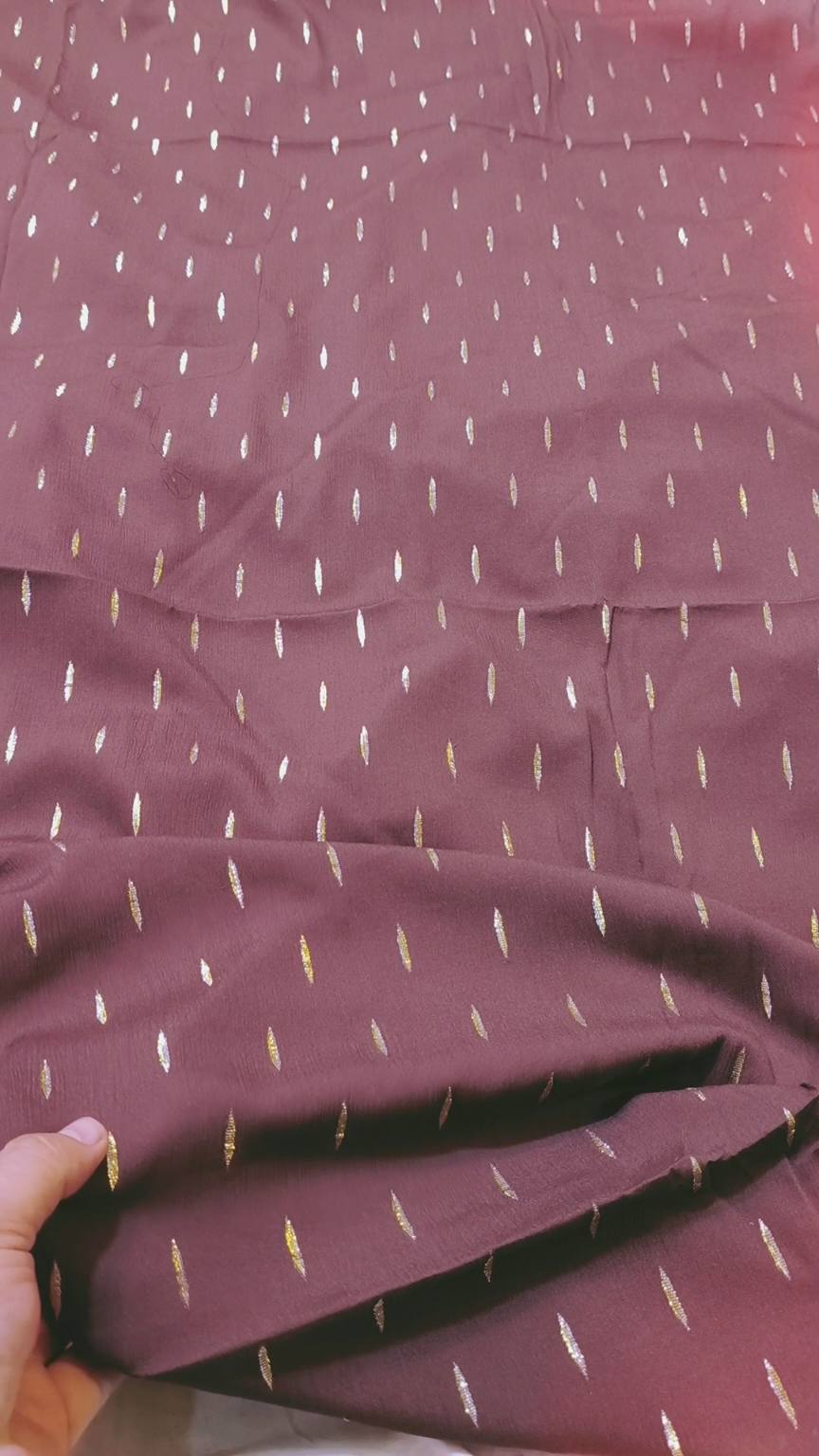 🥳 Sale Sale M-185  Imported Zaree Broshia Georgette Same print Shirt & Truzer 2pc