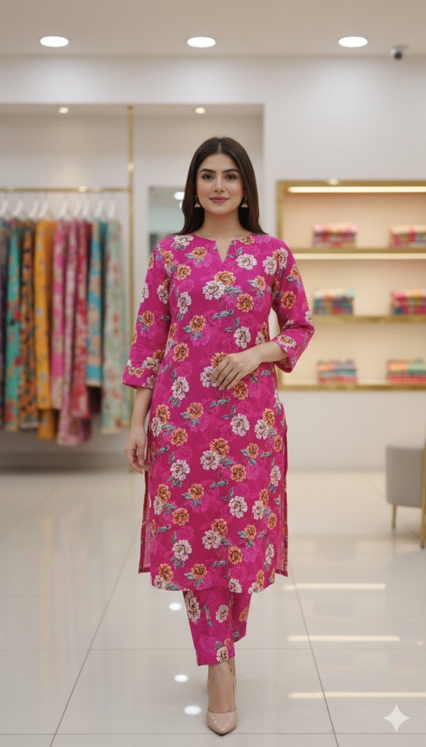 M-197  Imported Digital Pure Summer ⛱️ Lawn Same print Shirt & Truzer 2pc