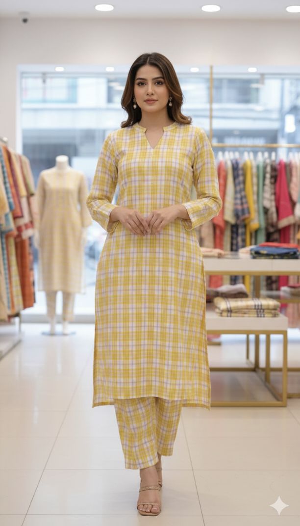 🥳 Sale Sale M-268  Imported Korean Luxury Summer ⛱️ Soft Cotton Same print Shirt & Trouse 2pc