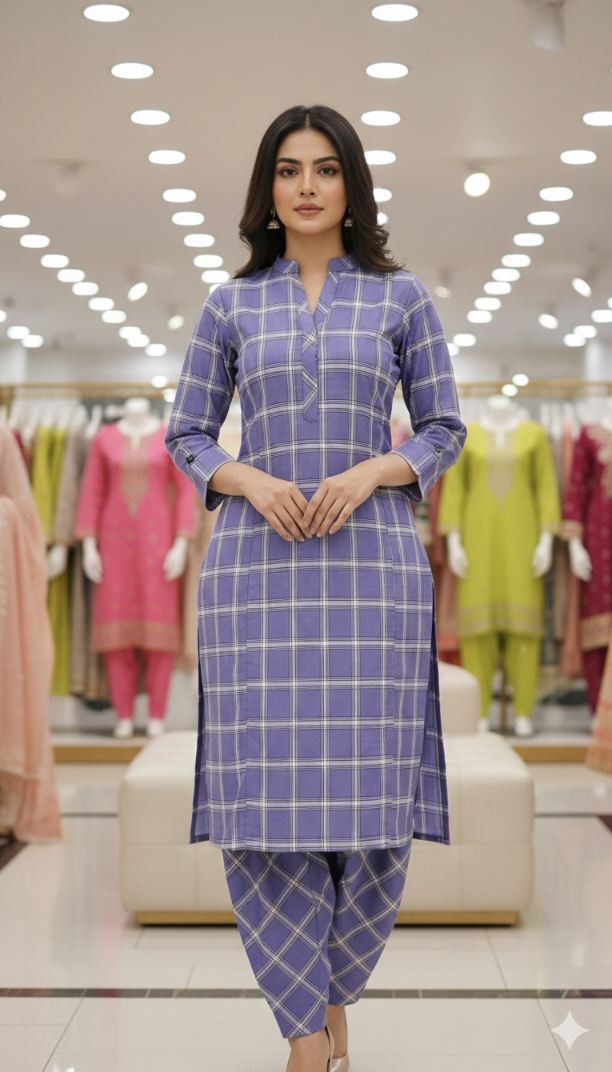 🥳 Sale Sale M-267  Imported Korean Luxury Summer ⛱️ Soft Cotton Same print Shirt & Trouse 2pc