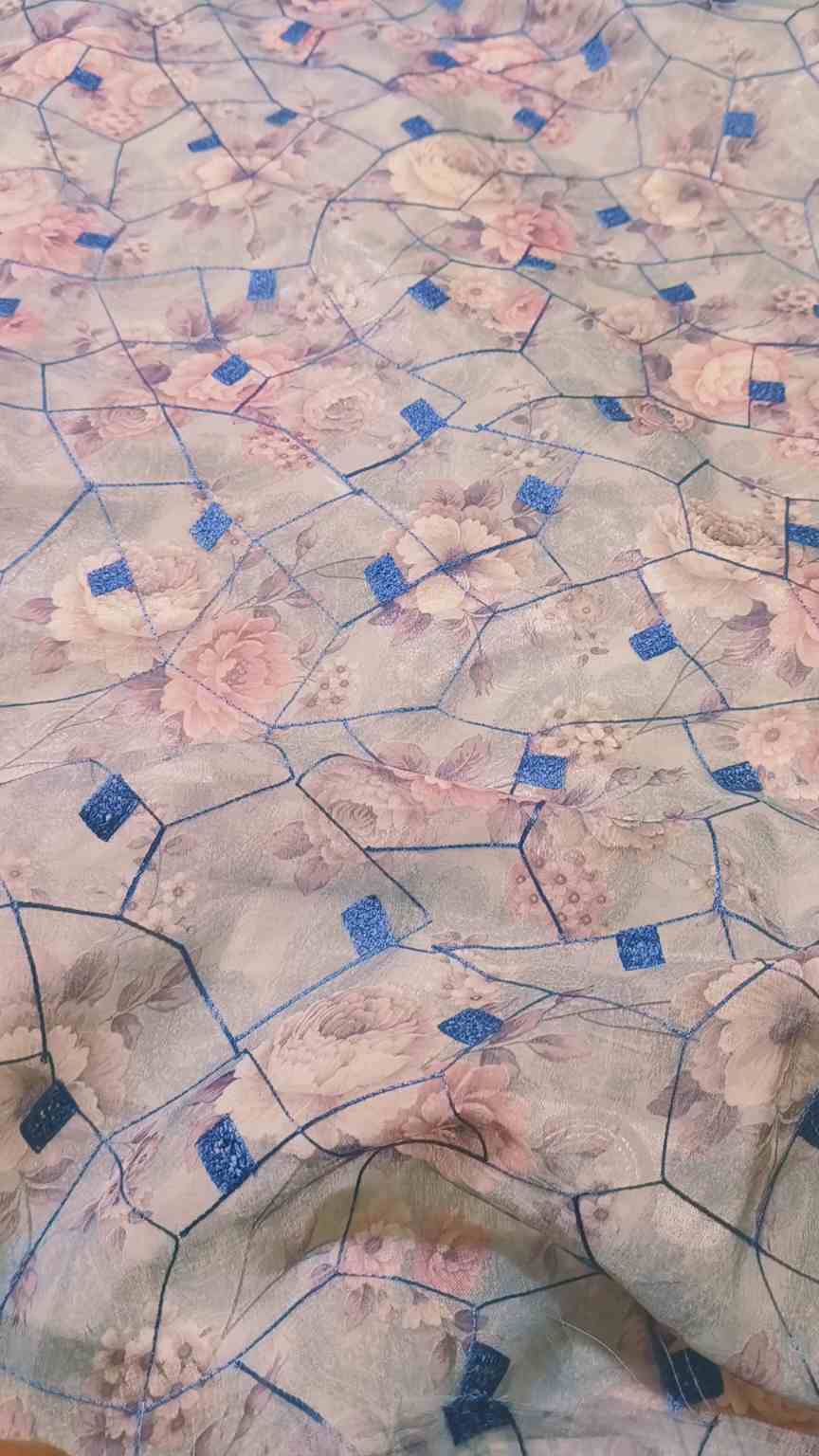 🥳 Sale Sale M-264  Imported Embossed Chickenkari Embroidery in Korean print Cotton Georgette Shirt