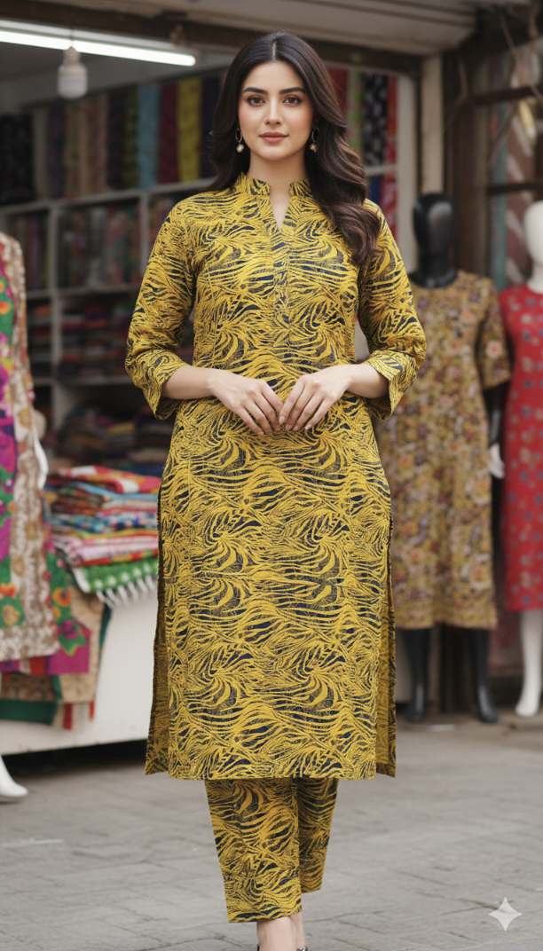 🥳 Sale Sale M-320  Imported Digital Luxury Stone Lelin Same print Shirt & Truzer 2pc