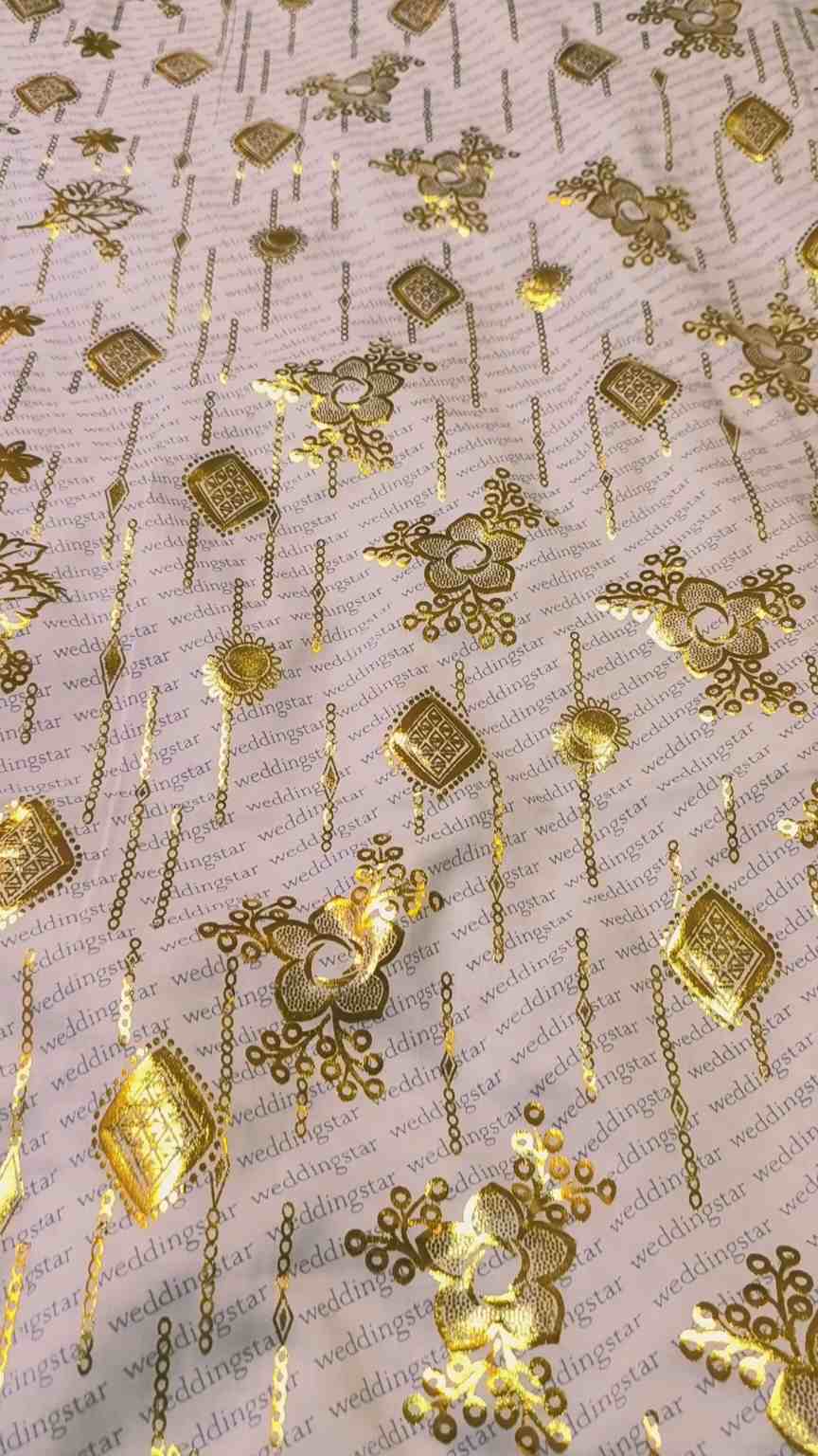 🥳 New Arrivals M-409  Imported Embossed Gold Lekar Paint   in Ladies High quality Summer ⛱️ Wash & Wear Stuff Same print Shirt & Truzer 2pc