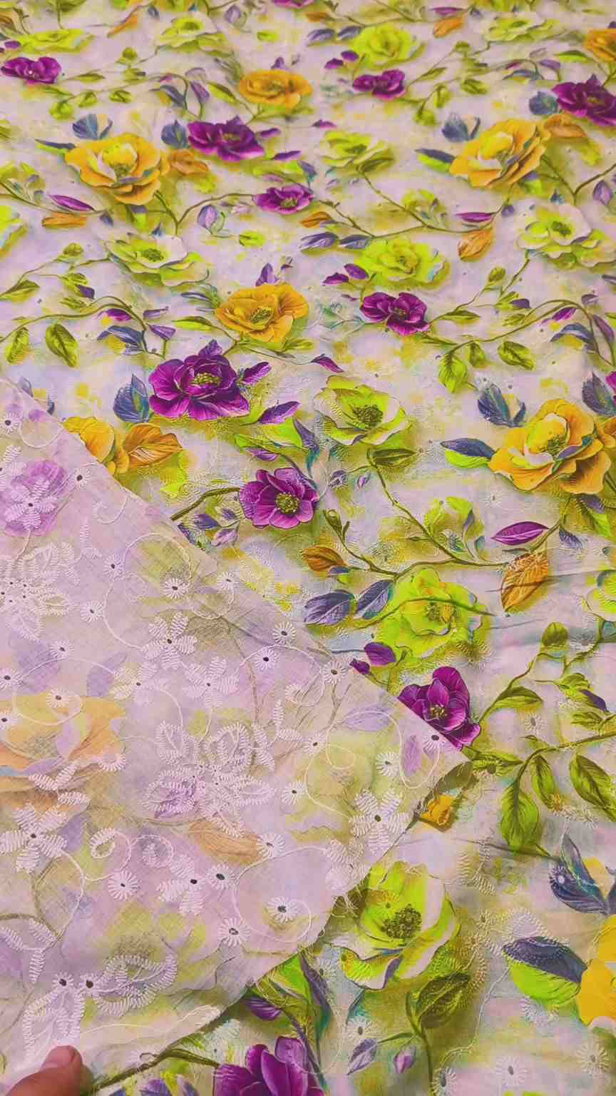🥳 Sale Sale M-403 Imported Shiffli ChickenKari Embroidery Pure Summer ⛱️ Lawn only shirt
