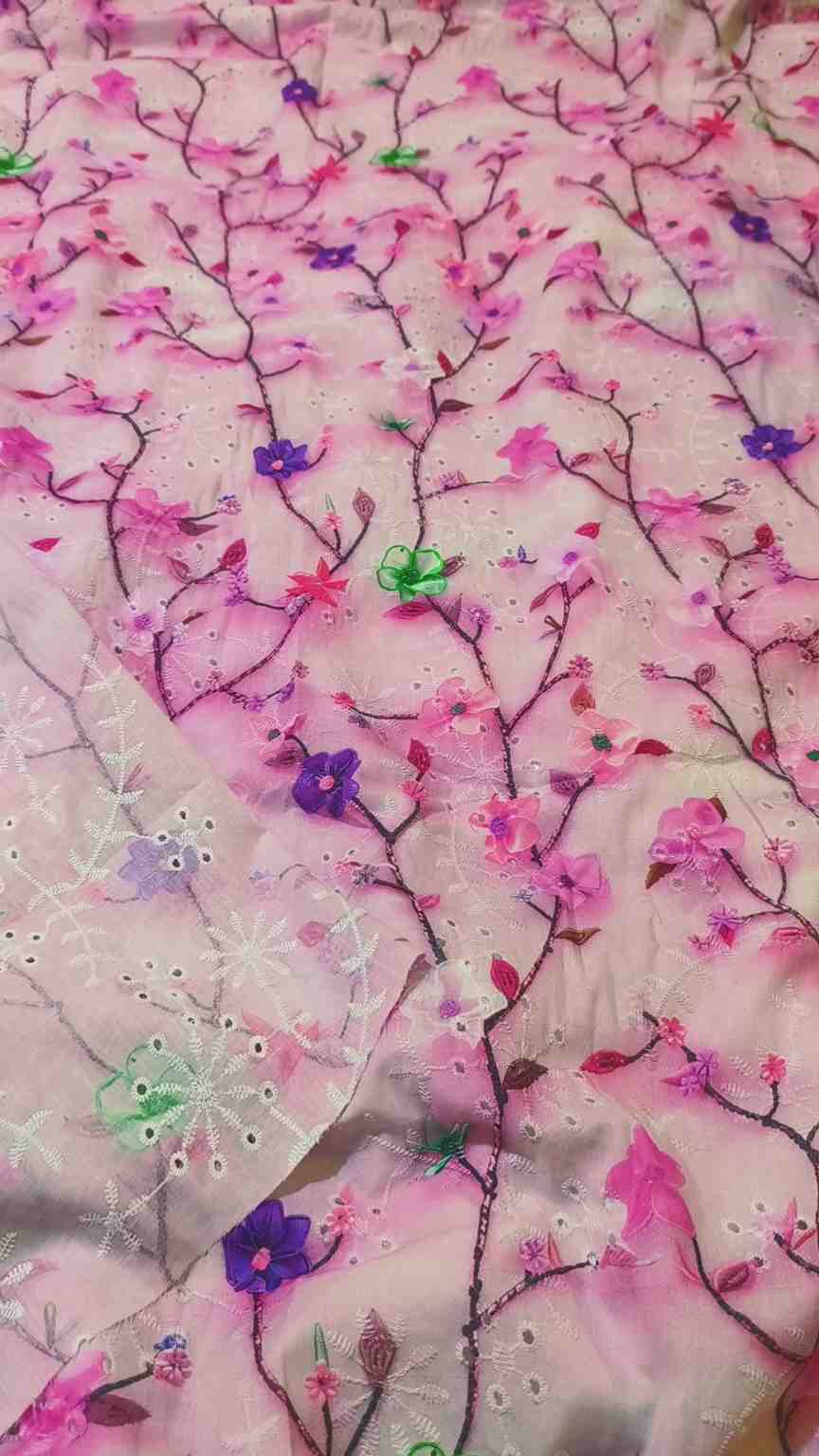 🥳 Sale Sale M-400  Imported Shiffli ChickenKari Embroidery Pure Summer ⛱️ Lawn only shirt