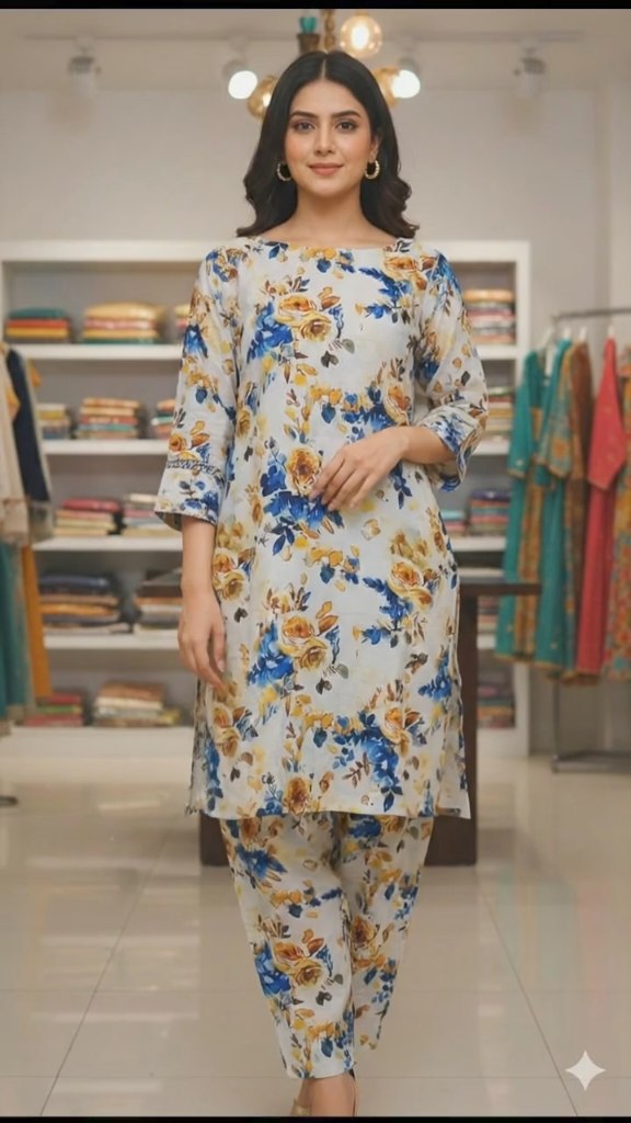 😱 New Arrivals M-435  Imported most luxurious Summer ⛱️ Vescose Silky Lawn Same print Shirt & Truzer 2pc