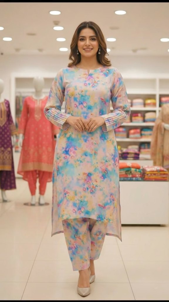 😱 New Arrivals M-433  Imported most luxurious Summer ⛱️ Vescose Silky Lawn Same print Shirt & Truzer 2pc