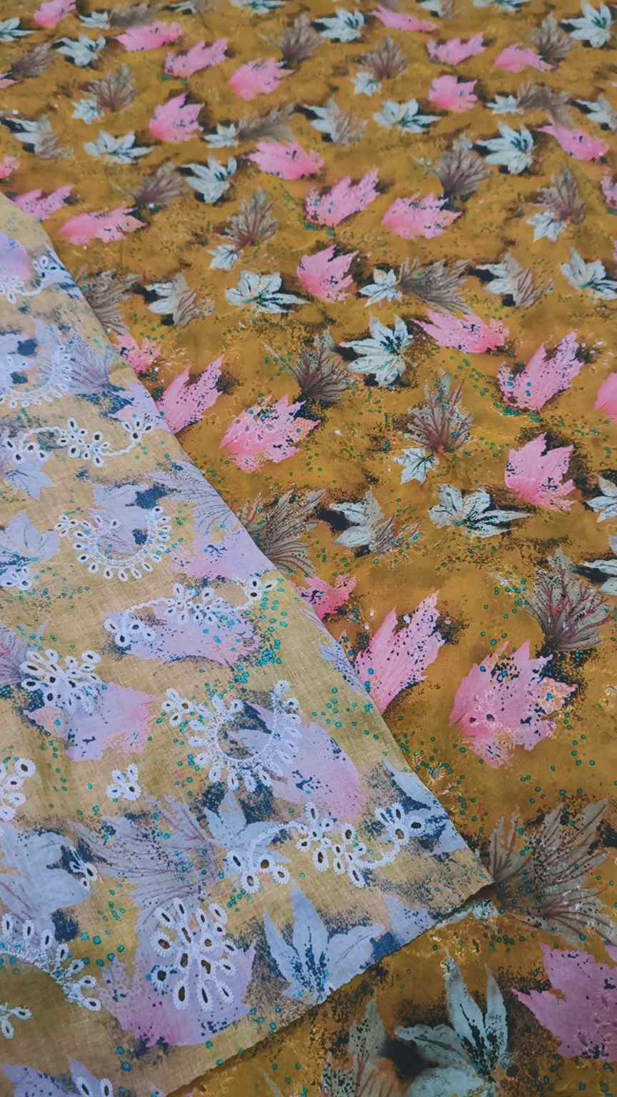 🥳 Sale Sale M-463   Imported Shiffli ChickenKari Embroidery Pure Summer ⛱️ Lawn only shirt -