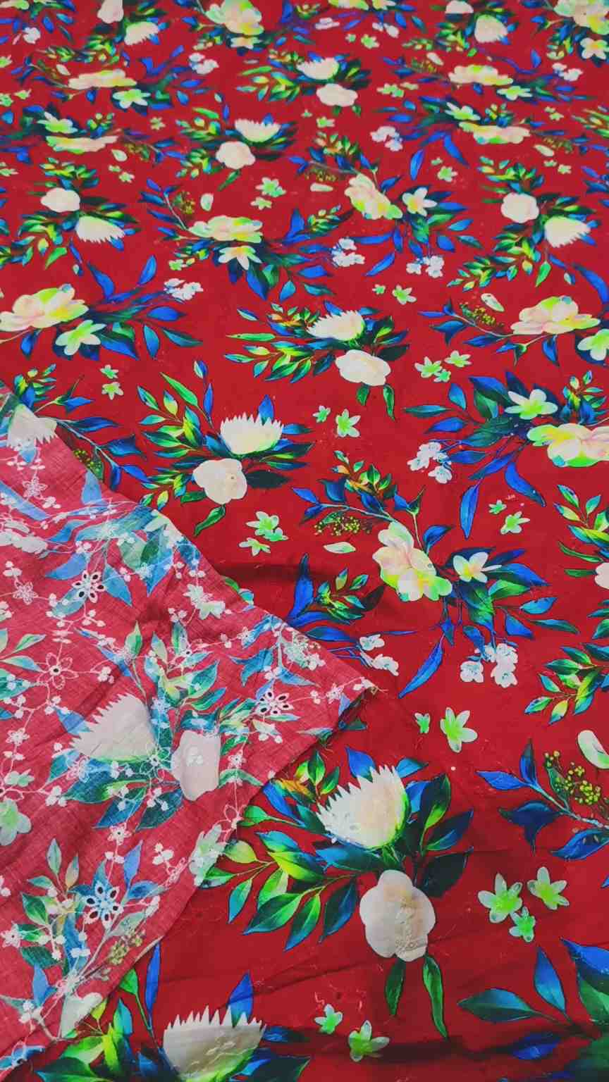 🥳 Sale Sale M-460  Imported Shiffli ChickenKari Embroidery Pure Summer ⛱️ Lawn only shirt -