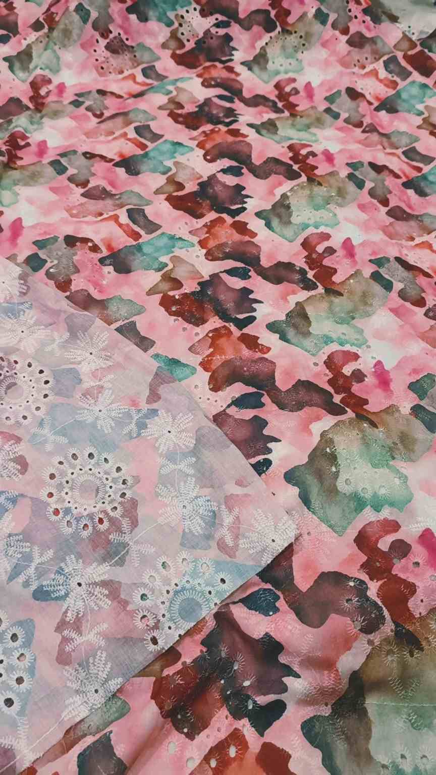 🥳 Sale Sale M-458  Imported Shiffli ChickenKari Embroidery Pure Summer ⛱️ Lawn only shirt -