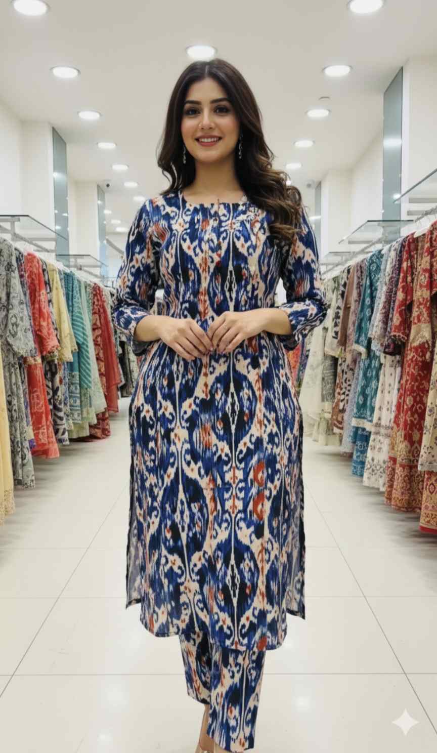 🥳 Sale Sale M-466  Imported Digital Luxury Stone Lelin Same print Shirt & Truzer 2pc