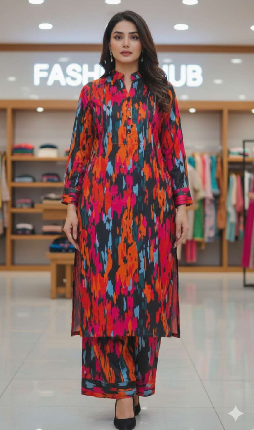 🥳Big Sale 🥳 Sale Sale M-499  Imported Korean Shamoze Silk Same print Shirt & Truzer 2pc