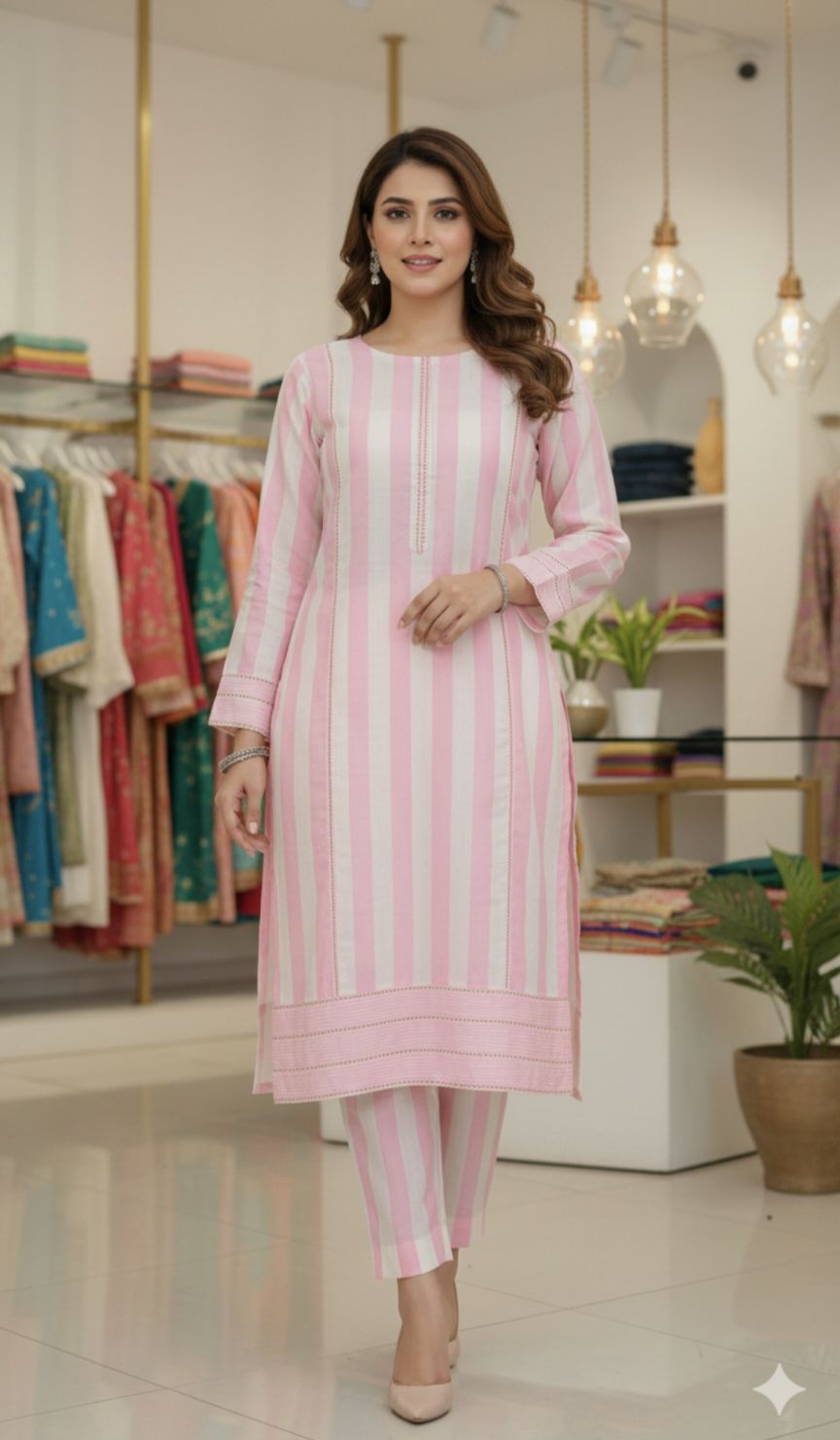 🥳 Sale Sale M-515  Imported Summer Cotton Same print Shirt & Truzer 2pc