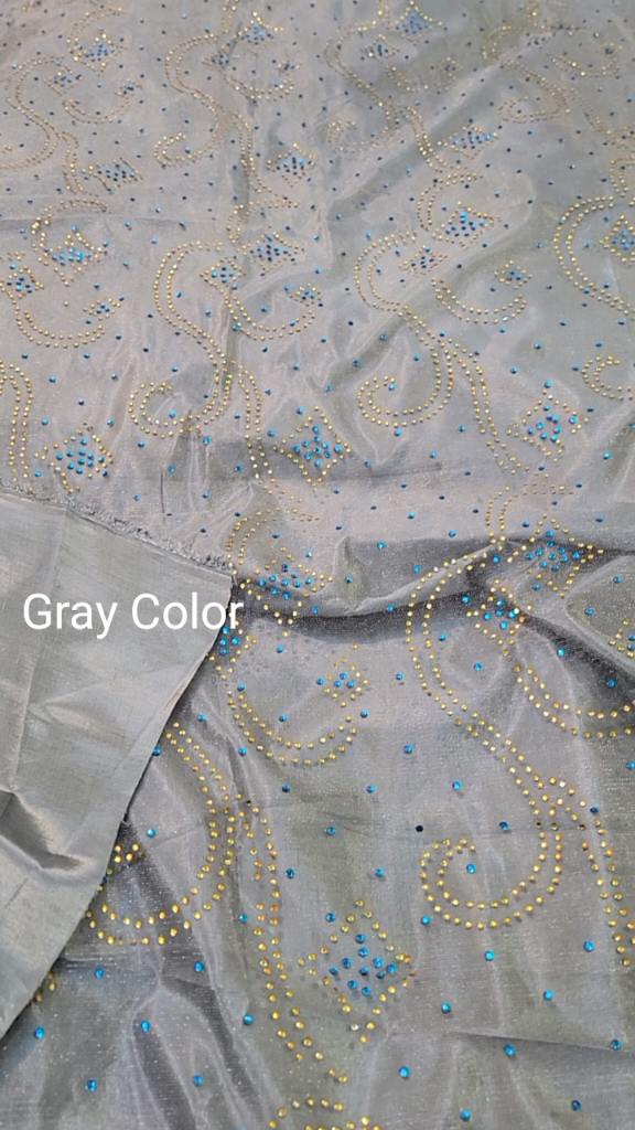 M-356 Gray Color   Imported Double Color nags Embossed Shirt in obera net & Kattan Silk Truzer with inner