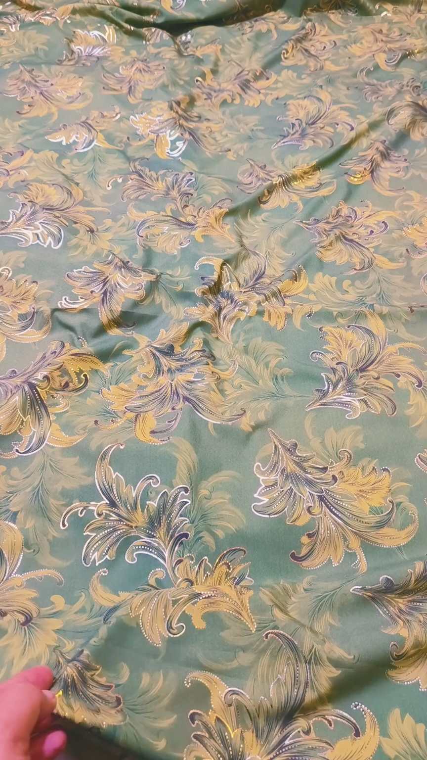 M-440  Imported Embossed Giliter Irish ⛱️ Summer Silk Same print Shirt & Truzer 2pc