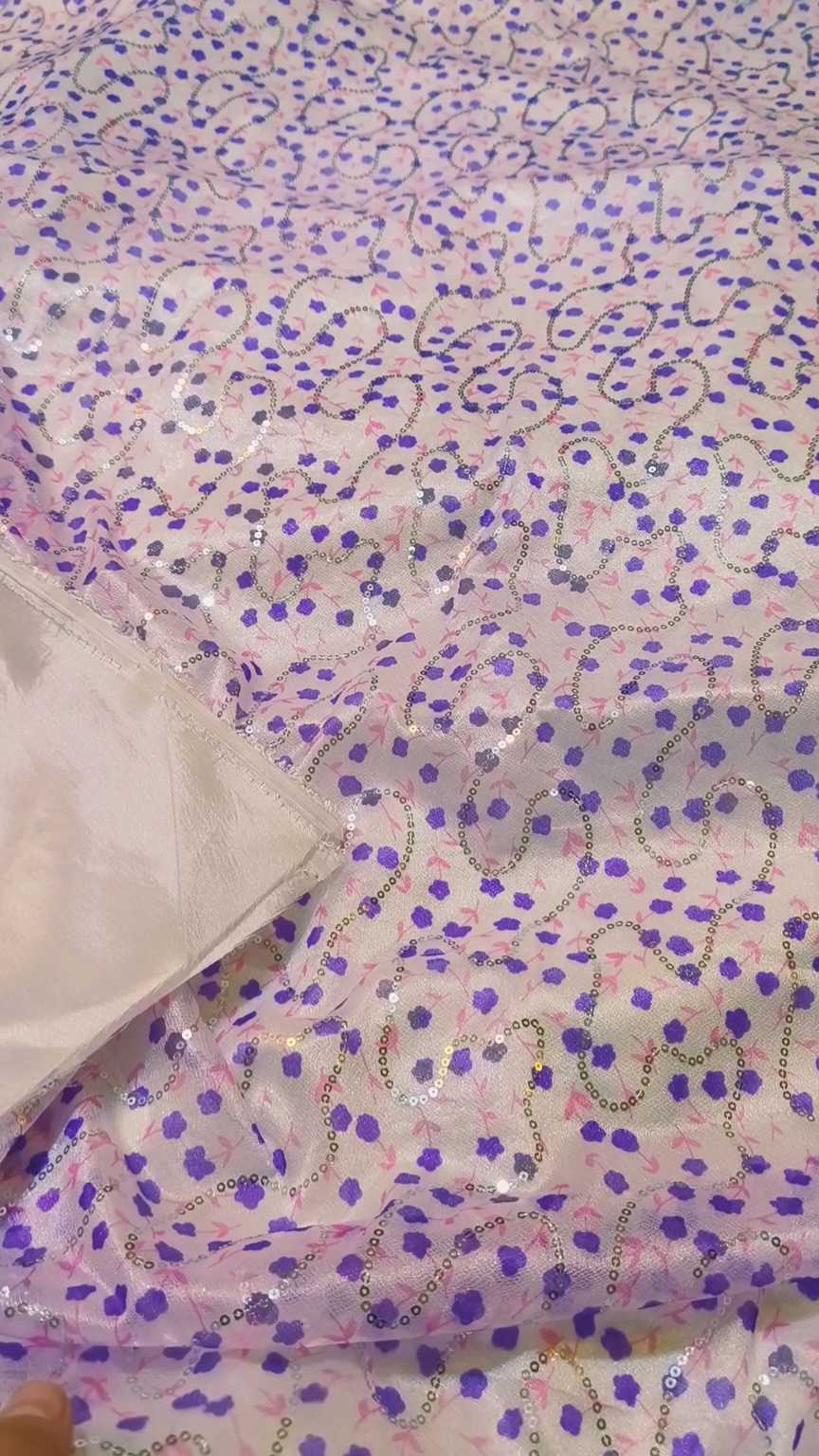 🥳 Sale Sale M-485  Imported Summer ⛱️ Moon Light Citara Squance Embroidery Shirt & Kattan Silk inner with Truzer