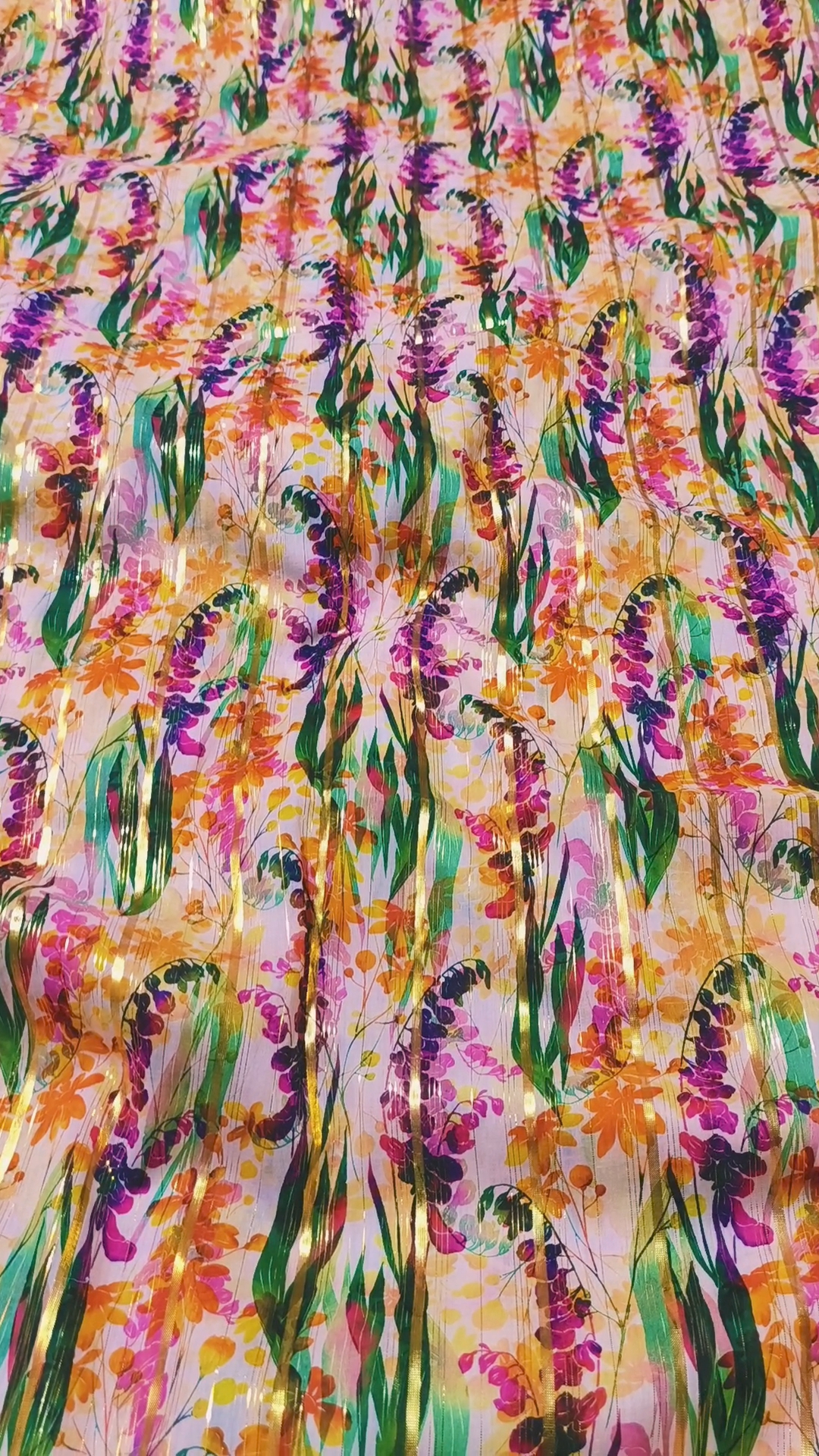 M-640  Most High Demaded  Imported Digital Gold Zaree Line Pure Summer ⛱️ Lawn Same print Shirt & Truzer 2pc