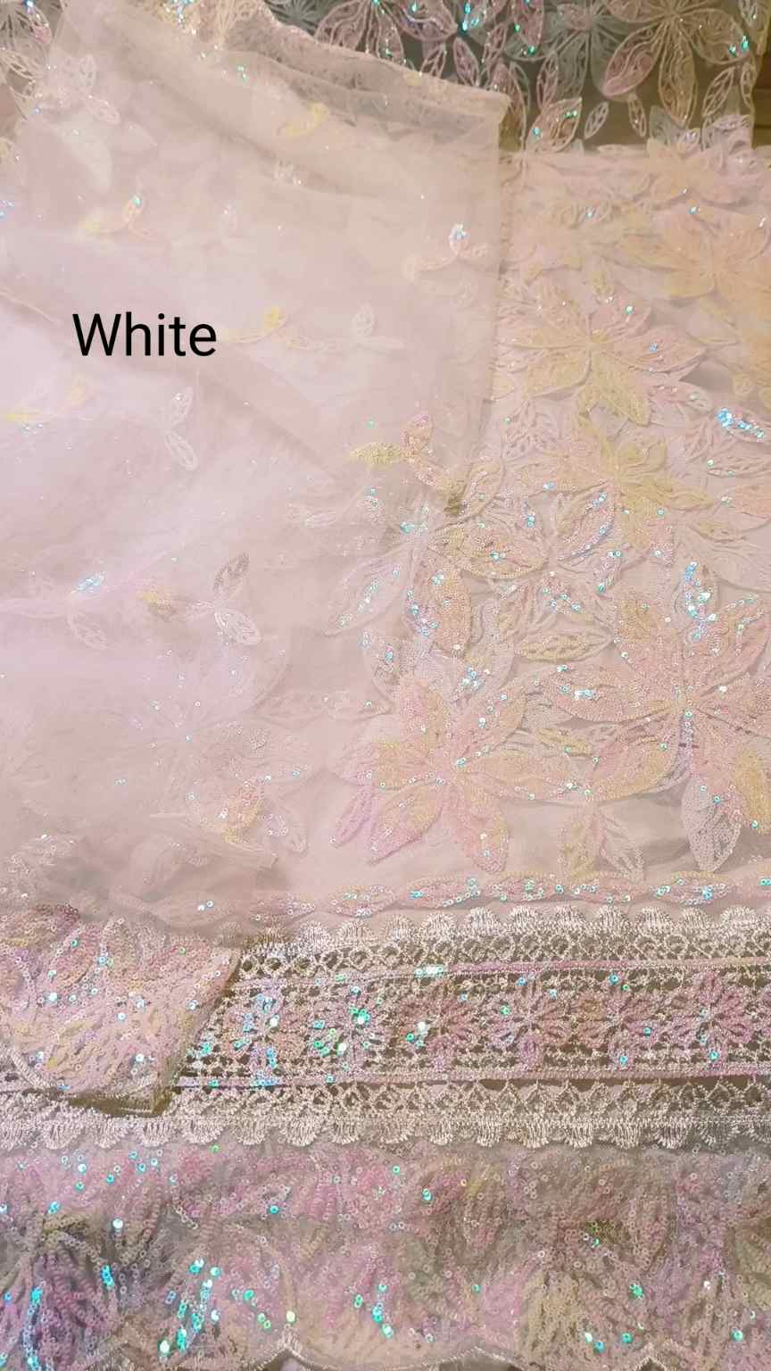 Shirt & Duppta 🥳New Design  Big Sale M-661   Imported 3-D Tarkashi Sqance Work Embroidery In obera Net Shirt& Duppta 2pc -