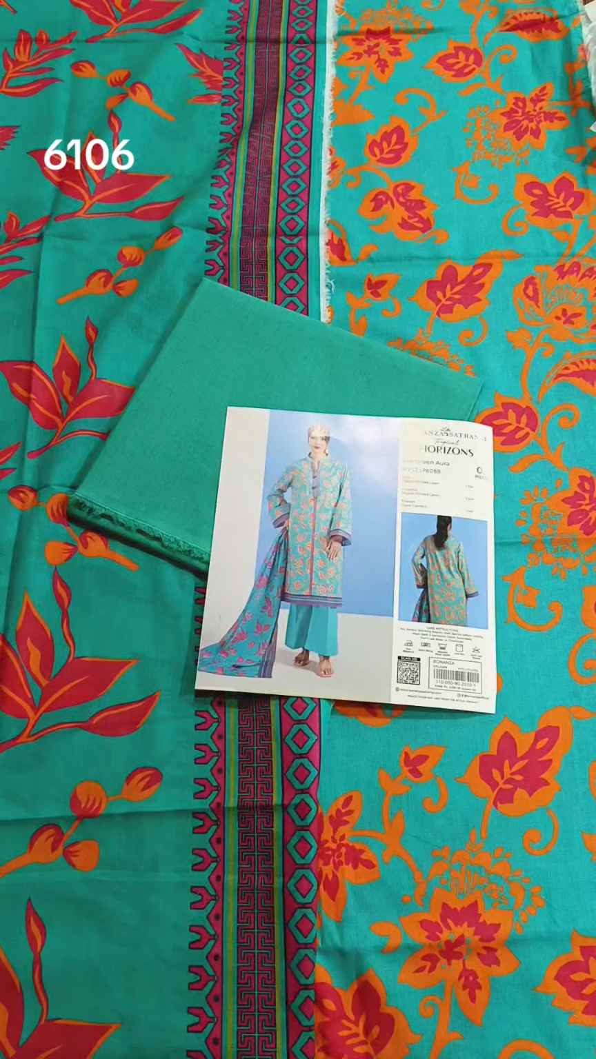 🥳 Sale Sale M-6106  Branded (Bonanza Satrangi)! Summer ⛱️ Lawn Shirt Duppta Truzer 3pc Suit