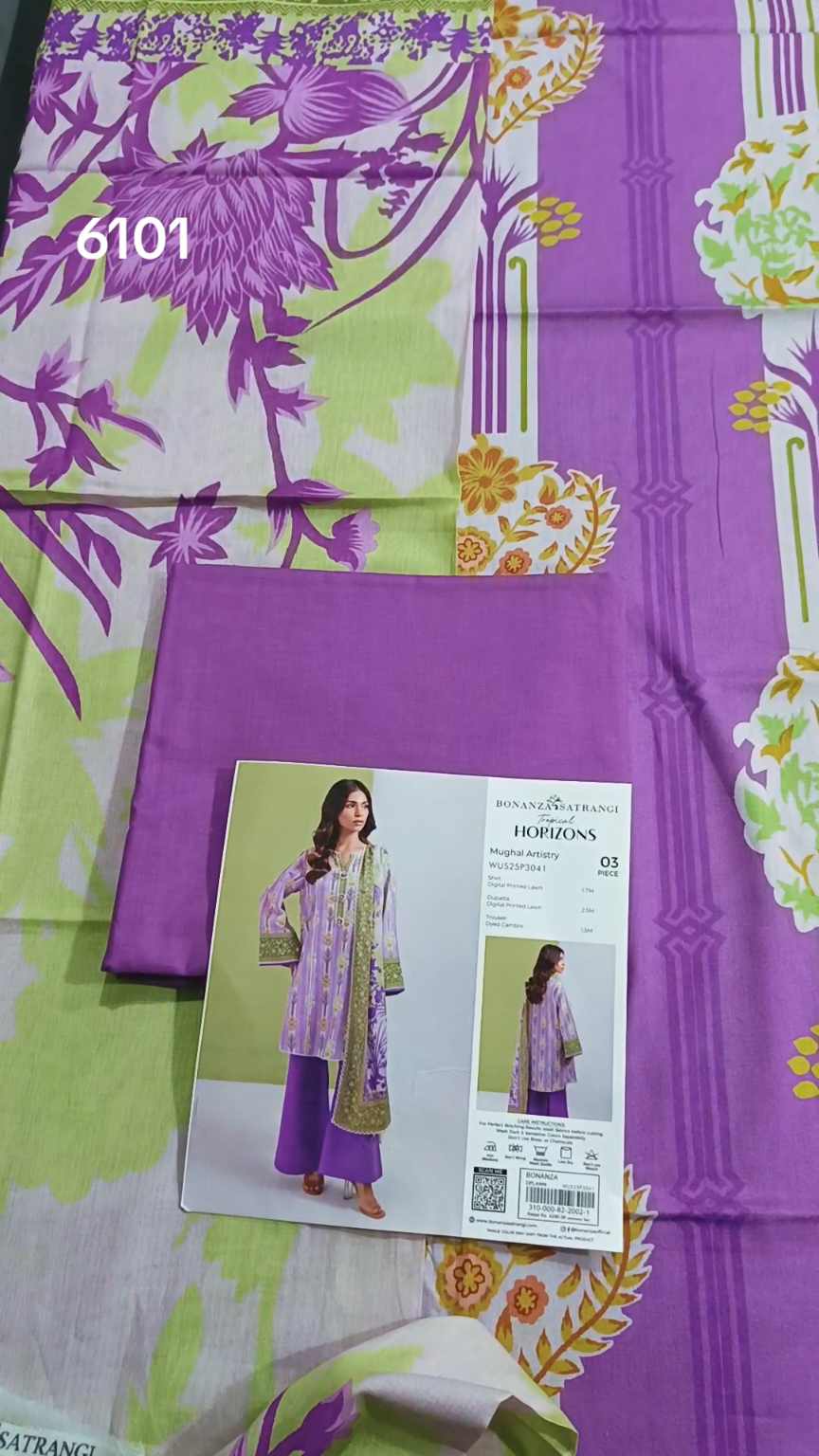 🥳 Sale Sale M-6101  Branded (Bonanza Satrangi)! Summer ⛱️ Lawn Shirt Duppta Truzer 3pc Suit