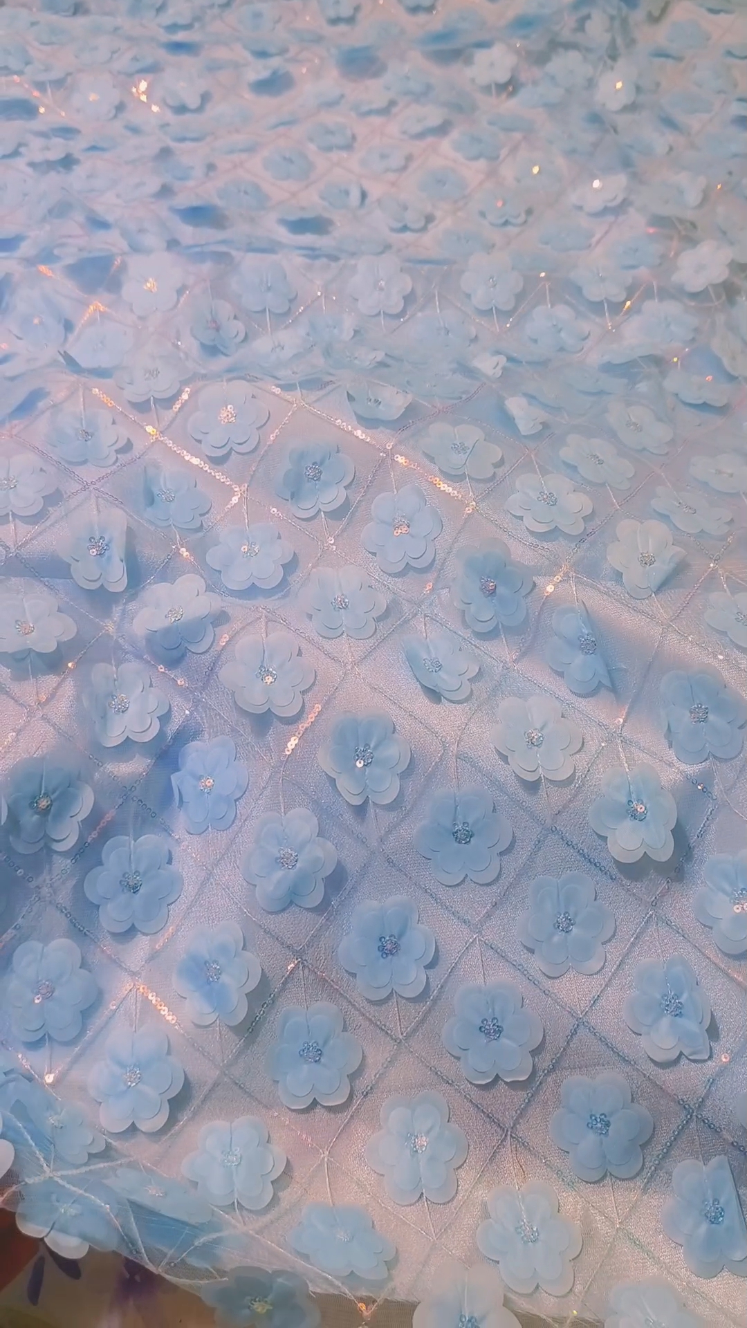 🥳 Sale Sale M-707 Imported Fancy 3-D flowers Squance Work embroidery in obera net  Shirt & Kattan Silk Inner with trouser