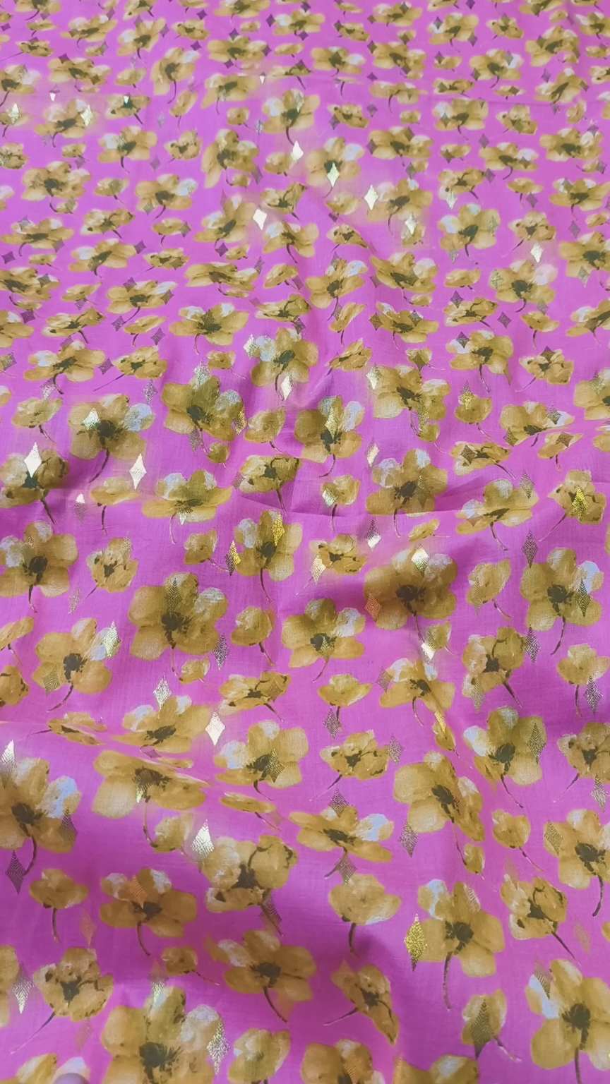 🥳 Sale Sale M-667 Imported Digital Zari Bunch Pure Summer ⛱️ Lawn Same print Shirt & Truzer 2pc