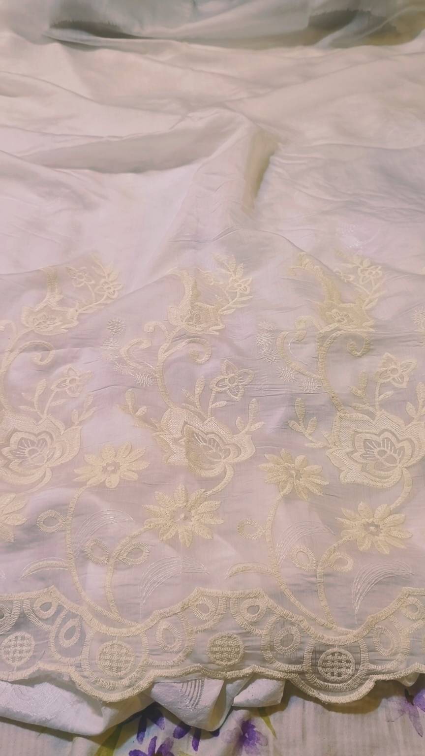 🥳 Sale Sale M-743   Imported ChickenKari Embroidery In High quality Silky Lawn only shirt