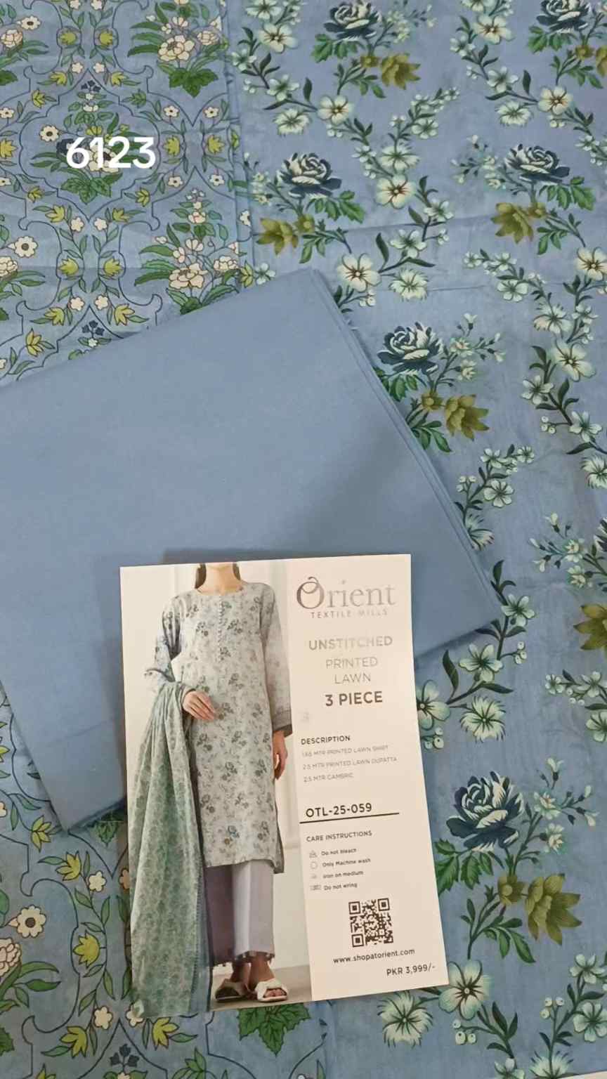 Sale Sale M-6123 Branded Orient 3 Pc Lawn  suit with packing
