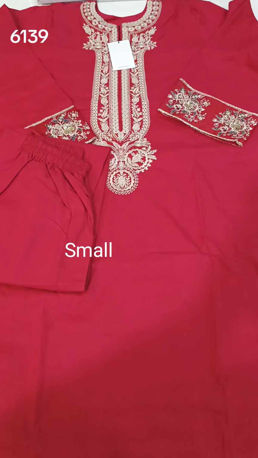 🥳 Sale Sale M-6139 Beechtree Brand Women Stitch  Embroidery ⛱️ Summer Lawn Shirt & Truzer 2pc.  (Women Small Size (Length 38 & Chest 20)