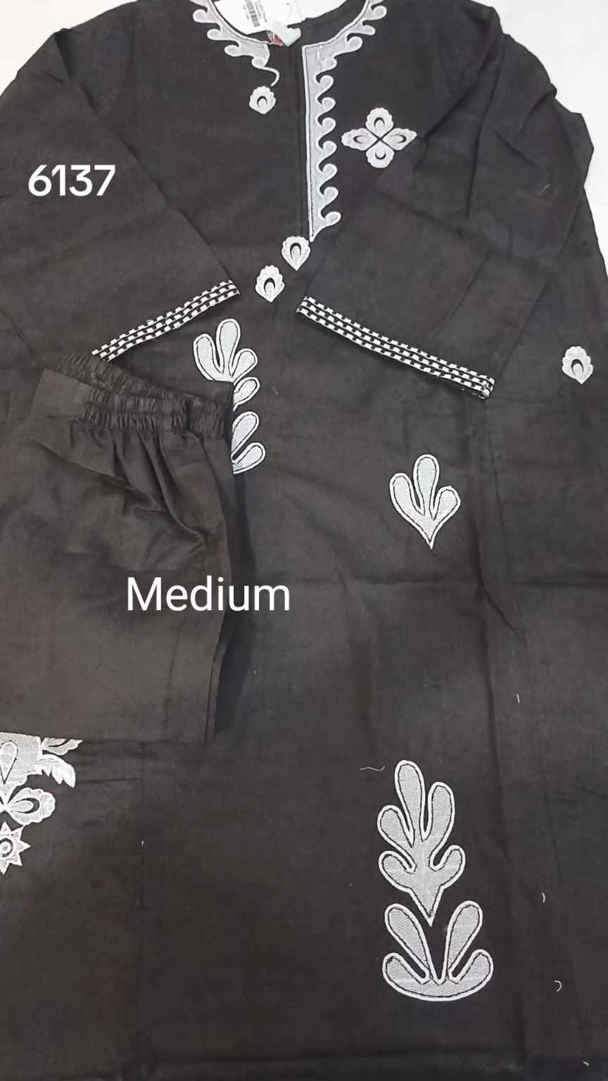 🥳 Sale Sale M-6137 Ethnc Brand Women Stitch  Embroidery ⛱️ Summer Lawn Shirt & Truzer 2pc.  (Women Medium Size (Length 38.5 & Chest 21)