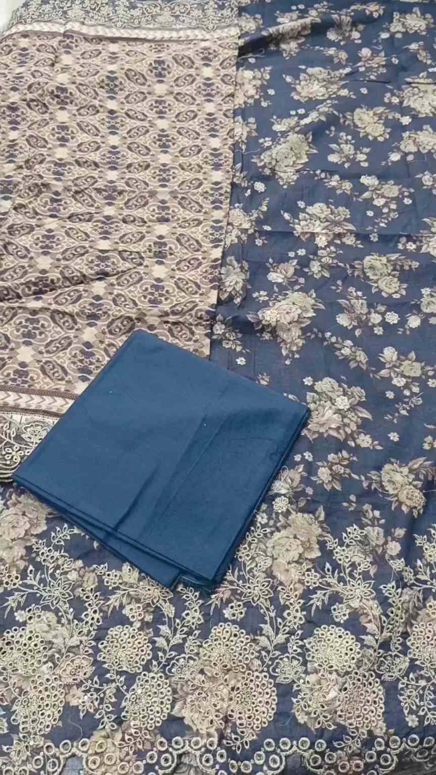 🥳 Sale Sale M-6147   Branded Zesh squance Work Chickenkari Lawn 3pc suit