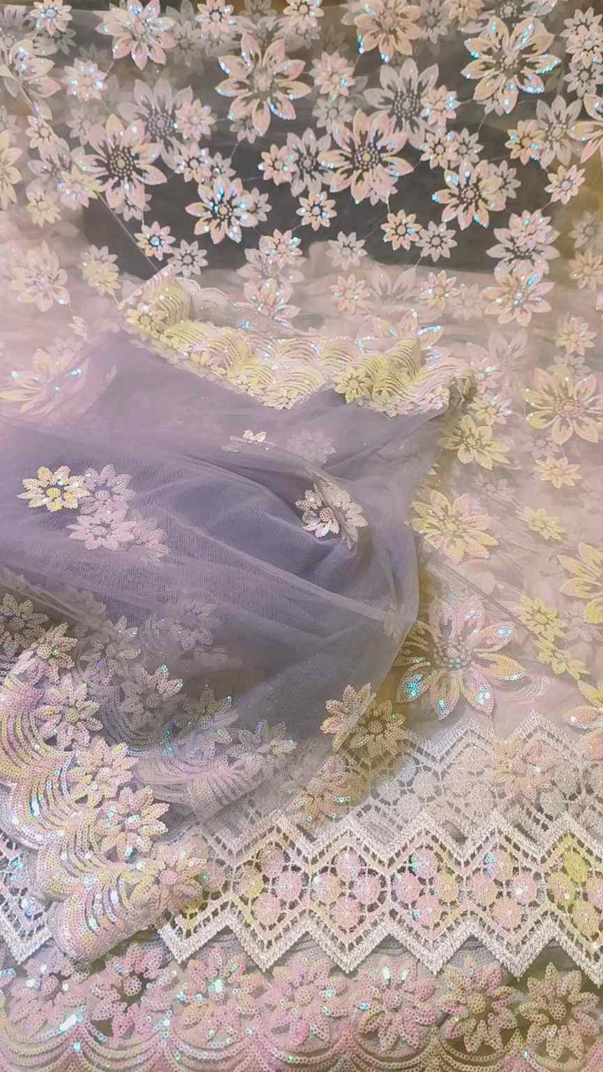 New Design Shirt & Duppta 🥳New Design Big Sale M-765   Imported 3-D Tarkashi Sqance Work Embroidery In obera Net Shirt& Duppta 2pc