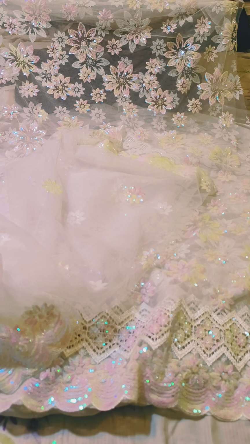 New Design Shirt & Duppta 🥳New Design Big Sale M-764   Imported 3-D Tarkashi Sqance Work Embroidery In obera Net Shirt& Duppta 2pc