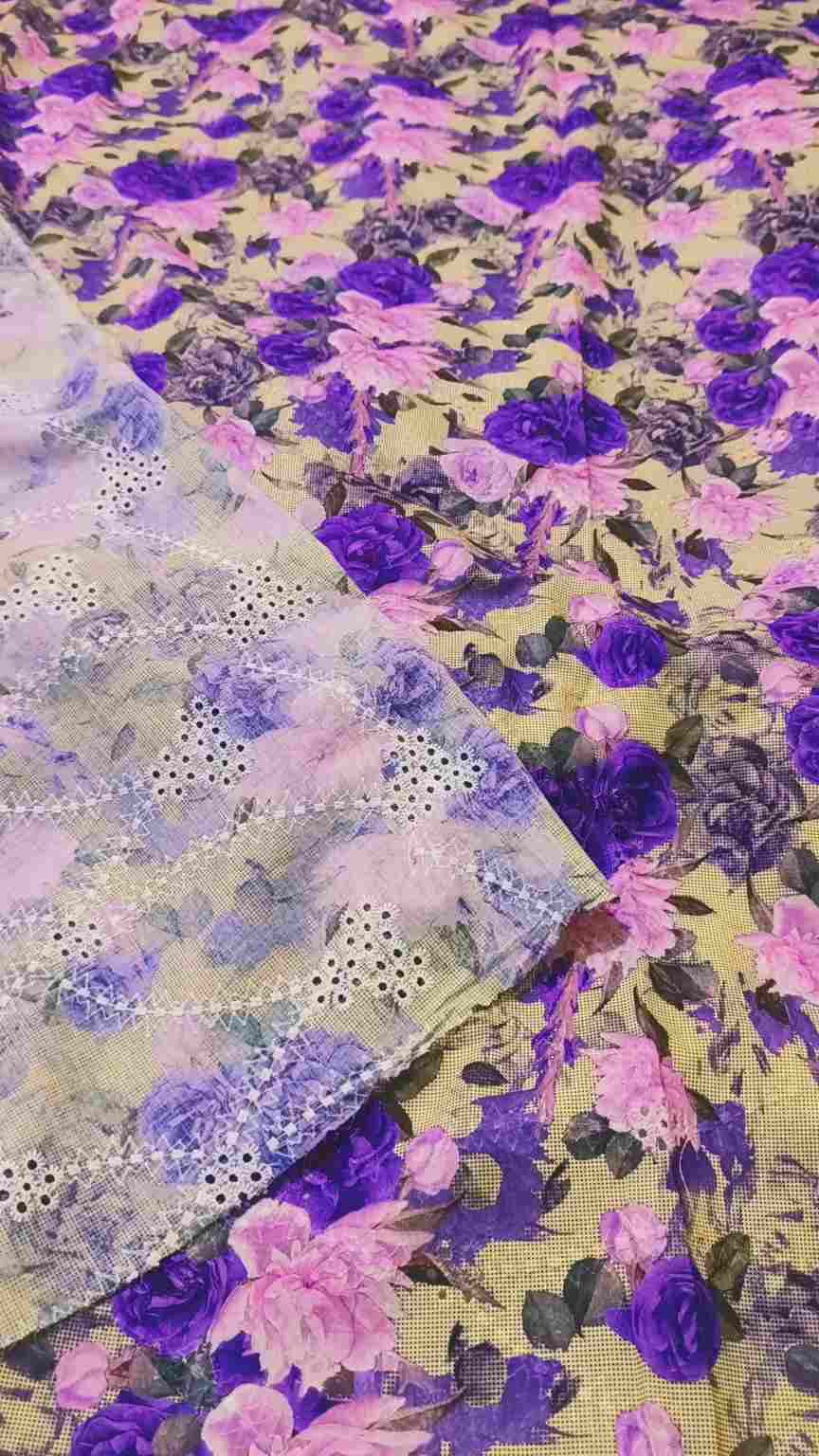 🥳 Sale Sale M-796   Imported Shiffli Korean ChickenKari Embroidery Pure Summer ⛱️ Lawn only shirt