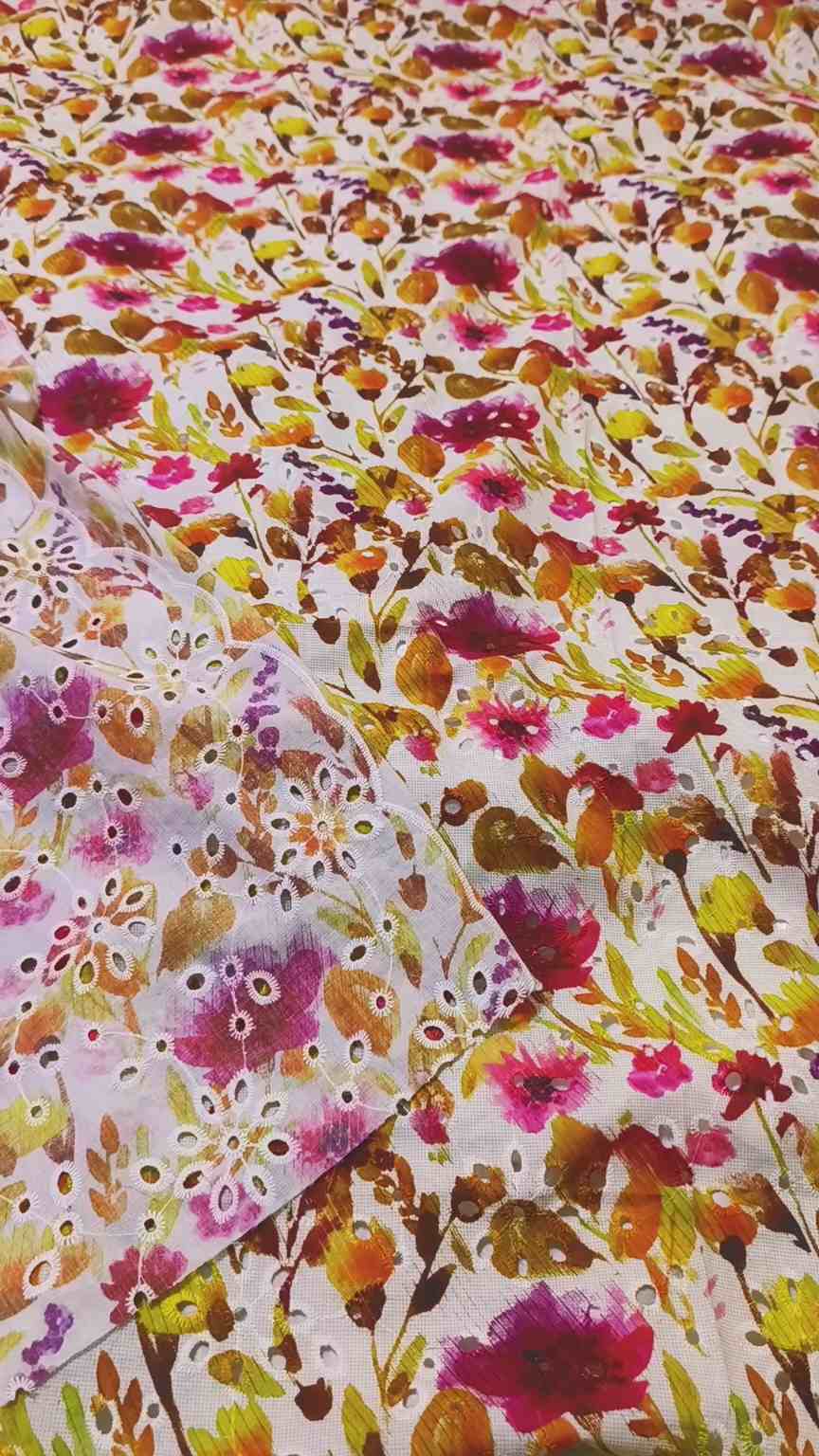 🥳 Sale Sale M-793   Imported Shiffli Korean ChickenKari Embroidery Pure Summer ⛱️ Lawn only shirt