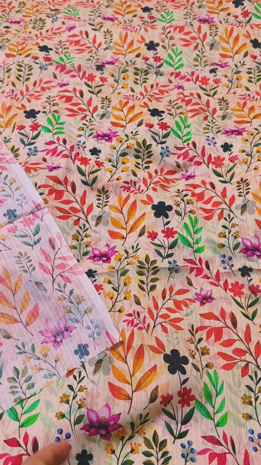 🥳 New Arrivals M-827  Imported Luxury Digital Bana Dorria Pure Summer ⛱️ Lawn Same print Shirt & Truzer 2pc