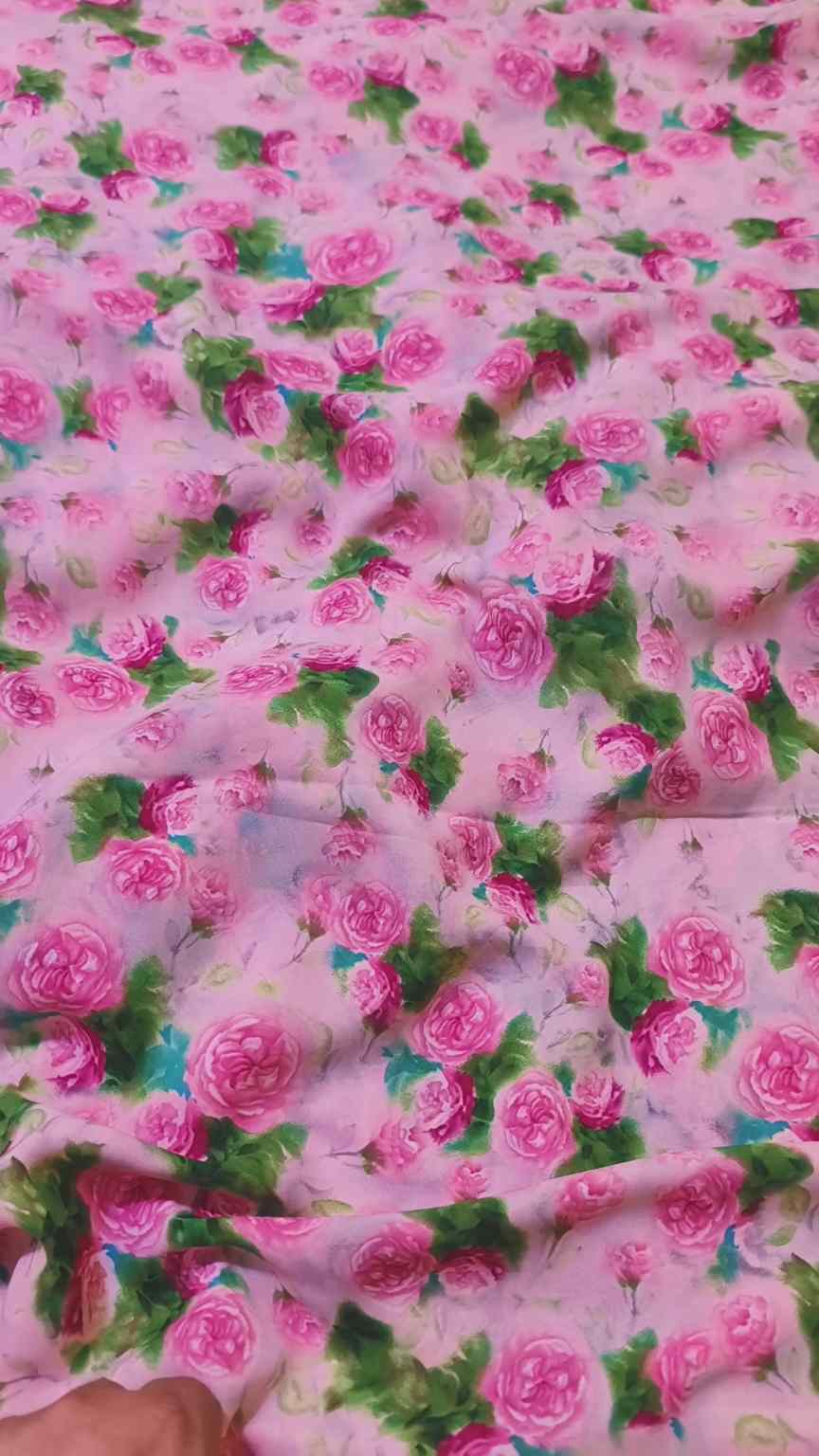 🥳 Sale Sale M-979  Imported Digital Korean Georgette Same print Shirt & Truzer 2pc