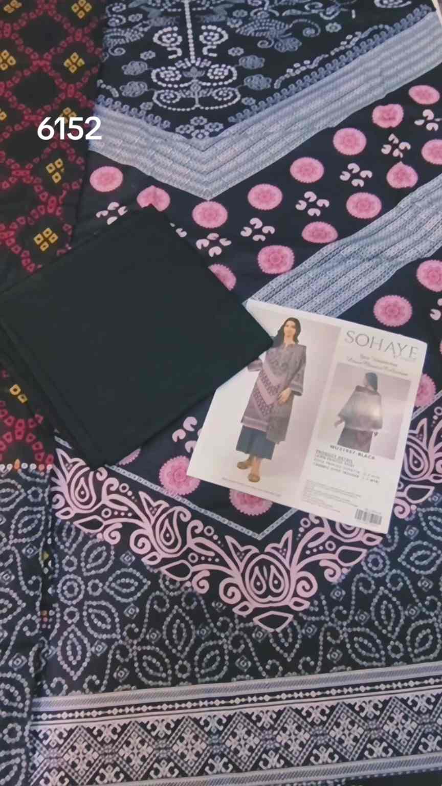 🥳 Sale Sale M-6152  Branded (Sohaye By Dinner) 3pc Lawn suit